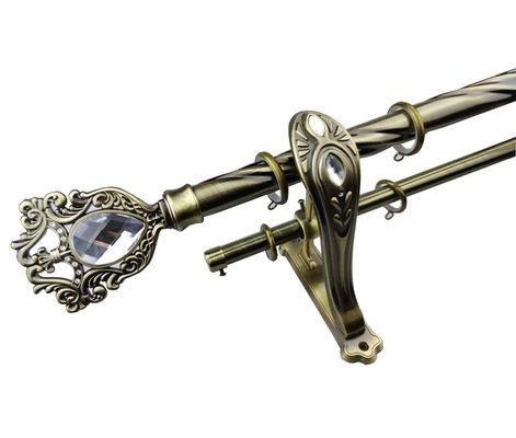 Metal Teleskopik Çift Raylı Perde Direği Ayarlanabilir Şerit 25Mm 28Mm Parantezli