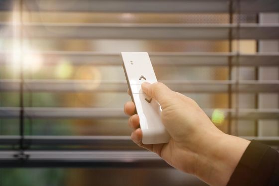 Zebra Çift Katmanlı Ofis Pencere Perdeleri Akıllı Motorlu Akülü Kör