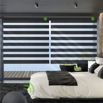 Oturma Odası İçin Stor Zebra Kör Perde Beyaz Gri Renkli