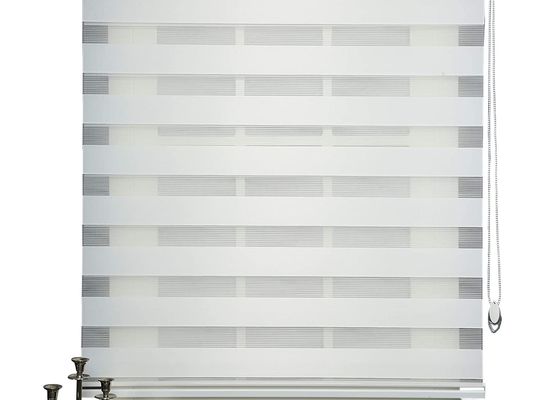 Çift Bölmeli Sırf Zebra Vizyon Panjurları Ofis İçin Polyester Metalik Malzeme