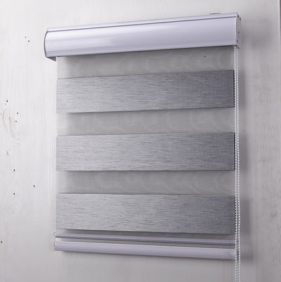 Ev Ofis İçin Suya Dayanıklı Motorlu Polyester Zebra Kör Perde