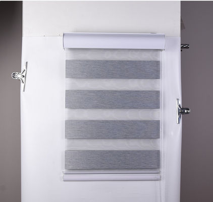 Ev Ofis İçin Suya Dayanıklı Motorlu Polyester Zebra Kör Perde