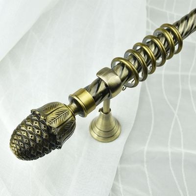 Toptan pencere dekorasyonu bronz Altın Krom bakır şerit metal demir perde çubukları seti