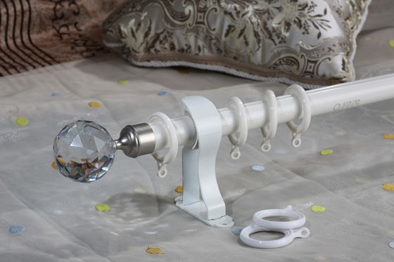28mm Dekoratif Alüminyum Direkler Kristal Finials Perde Çubukları Seti