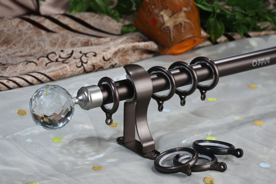 28mm Dekoratif Alüminyum Direkler Kristal Finials Perde Çubukları Seti