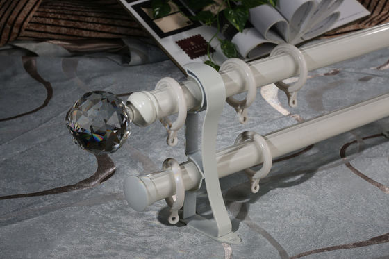 28mm Dekoratif Alüminyum Direkler Kristal Finials Perde Çubukları Seti