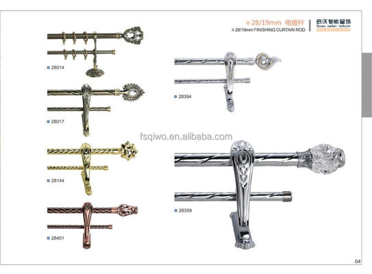 Dekorasyon Klasik Tasarımlar Anti-Pirinç Altın Krom Anti-Bakır Şerit Bitirme Metal Demir Perde Çubuğu