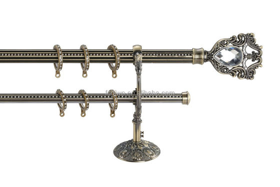 Dekorasyon Klasik Tasarımlar Anti-Pirinç Altın Krom Anti-Bakır Şerit Bitirme Metal Demir Perde Çubuğu