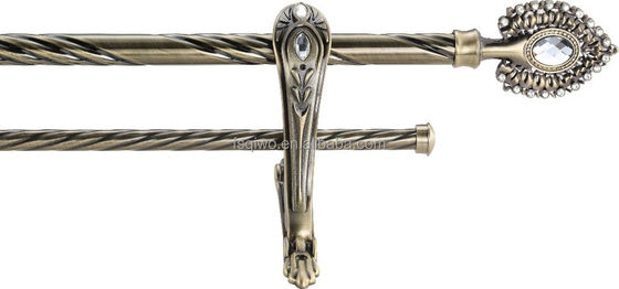 Dekorasyon Klasik Tasarımlar Anti-Pirinç Altın Krom Anti-Bakır Şerit Bitirme Metal Demir Perde Çubuğu