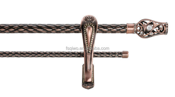 Dekorasyon Klasik Tasarımlar Anti-Pirinç Altın Krom Anti-Bakır Şerit Bitirme Metal Demir Perde Çubuğu