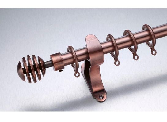 Kenya Uzunluğu 3m Yaprak Antik Pirinç Finial Uzun Perde Çubukları