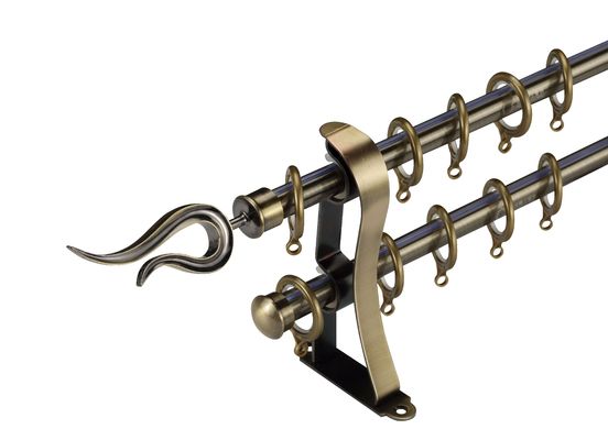 Kapak Parantez Halkası ile Metal Alüminyum Perde Boru Çubuğu Anti Pas