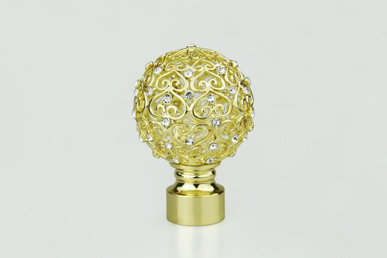 Fabrika doğrudan toptan yeni tasarım altın kristal elmas metal perde topuzlar perde çubuk aksesuarları