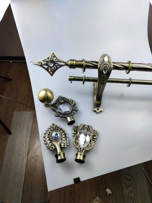 Metal Teleskopik Çift Raylı Perde Direği Ayarlanabilir Şerit 25Mm 28Mm Parantezli