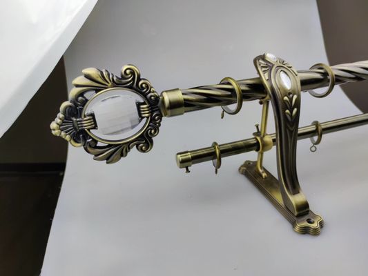 Metal Teleskopik Çift Raylı Perde Direği Ayarlanabilir Şerit 25Mm 28Mm Parantezli