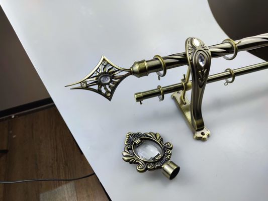 Metal Teleskopik Çift Raylı Perde Direği Ayarlanabilir Şerit 25Mm 28Mm Parantezli