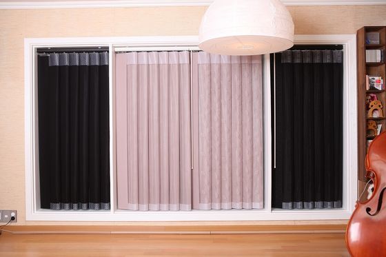 Elektrikli Modern Dikey Kumaş Panjurlar, Lüks Ev İçin Pembe Pencere Panjurları