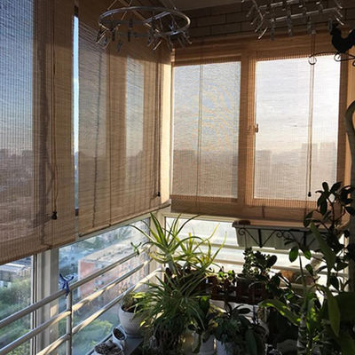 Pencere Kapıları İçin Dış İç Manuel Bambu Kör Perde