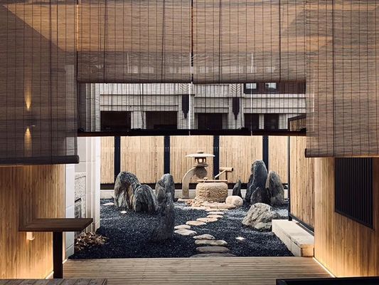 Güneşlik Otel Tipi Perdeler, Çay Odası Çalışma Ofisi Oteli İçin Balkon Bambu Panjurları