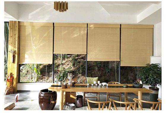 Güneşlik Otel Tipi Perdeler, Çay Odası Çalışma Ofisi Oteli İçin Balkon Bambu Panjurları