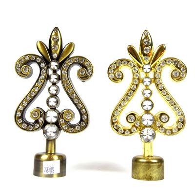 Fabrika doğrudan toptan 28mm altın rengi metal kristal perde topuzlar perde çubuk aksesuarları