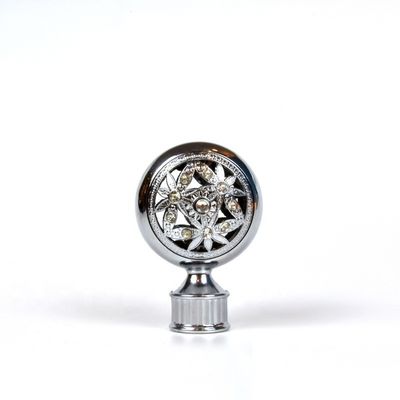 Fabrika doğrudan toptan şerit bronz renk 28mm metal elmas kristal perde finials perde çubuk aksesuarları