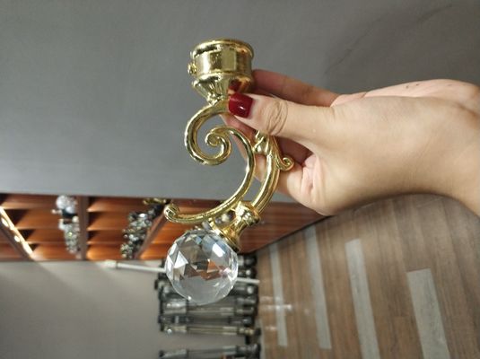 Toptan kristal altın perde askısı metal finials perde çubuğu aksesuarları perde çubukları için