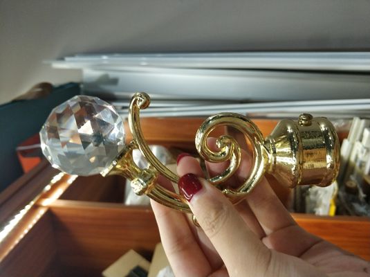 Toptan kristal altın perde askısı metal finials perde çubuğu aksesuarları perde çubukları için