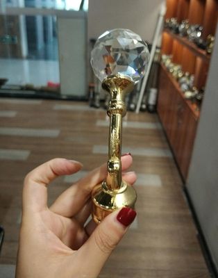 Toptan kristal altın perde askısı metal finials perde çubuğu aksesuarları perde çubukları için