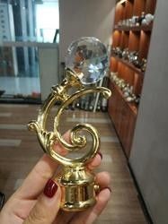 Toptan kristal altın perde askısı metal finials perde çubuğu aksesuarları perde çubukları için