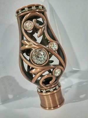 25mm Yuvarlak Metal Dekoratif Perde Çubuk Biter Bakır Gül Altın Malzeme ODM
