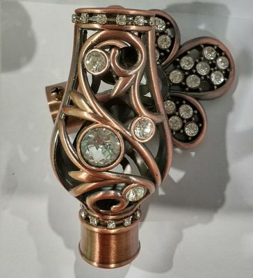 25mm Yuvarlak Metal Dekoratif Perde Çubuk Biter Bakır Gül Altın Malzeme ODM