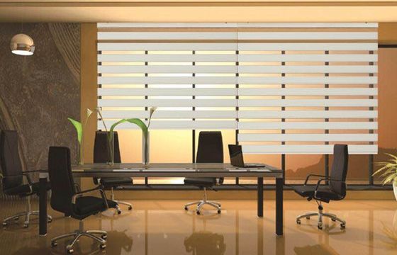 Dekoratif Rulo Ofis Pencere Perdeleri Perdeler Çift Katmanlı Zebra Stili ODM