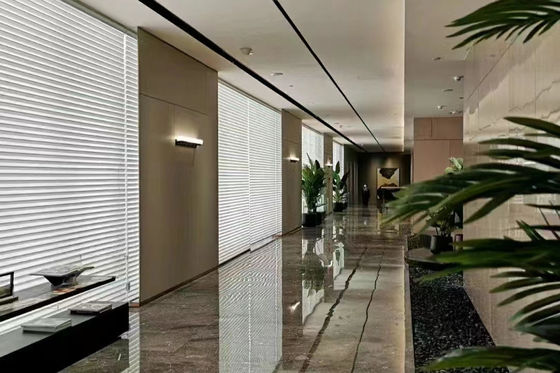 Tuya Motorlu Panjurlar Shangri La Oturma Odası İçin Uzaktan Kumanda Dalgalanma Katlanır
