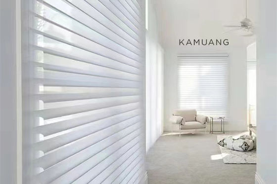 Akıllı Elektrikli Shangri La Perdeler Oturma Odası İçin Dalgalanma Katlanır