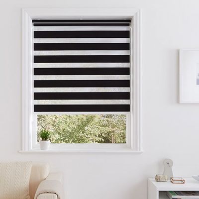 Çin Malı Akıllı Motorlu Uzaktan Kumandalı, Bluetoothlu, Sesli Kontrollü, Çift Kat Zebra Tipi Zebra Perde