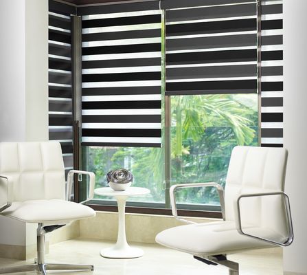 Çin Malı Akıllı Motorlu Uzaktan Kumandalı, Bluetoothlu, Sesli Kontrollü, Çift Kat Zebra Tipi Zebra Perde