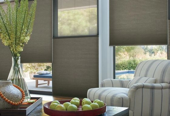 Gündüz Ve Gece Petek Perdeler Oturma Odası Için Elektrikli Kaldırma Kepenk Perdeleri Gölgeleme
